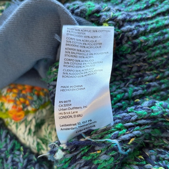 Anthropologie Pilcro Sunset Embroidered Cardigan Green Yellow Rare Sun Sz XS - Picture 13 of 15